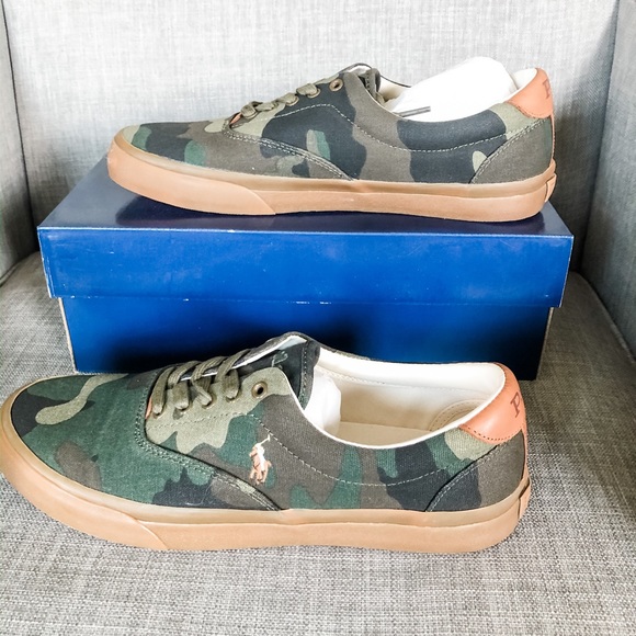 NIB Polo Ralph Lauren Thornton Camo Canvas Sneaker - Picture 5 of 8